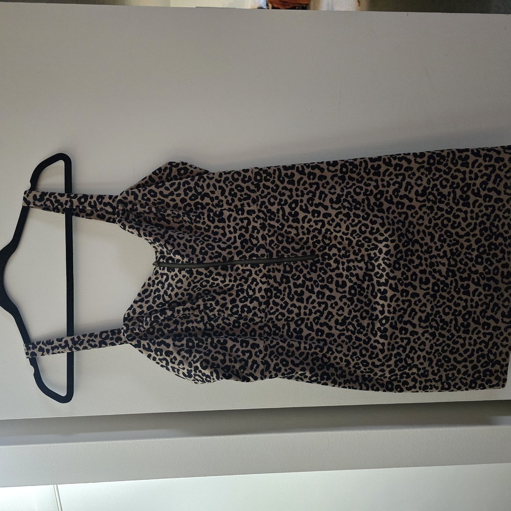 Leopard Print Halter Dress